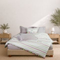 N190081 - Bộ chăn ga gối 100% cotton sateen NIN Collins N190081
