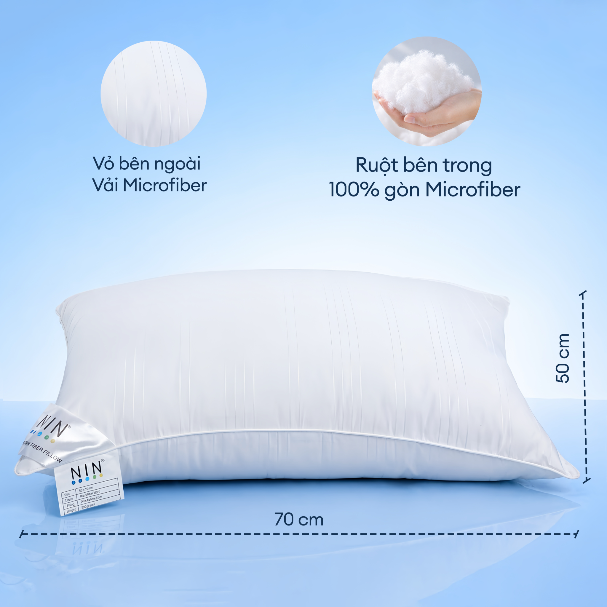 Ruột gối nằm Soft Feel 50x70cm Polyester