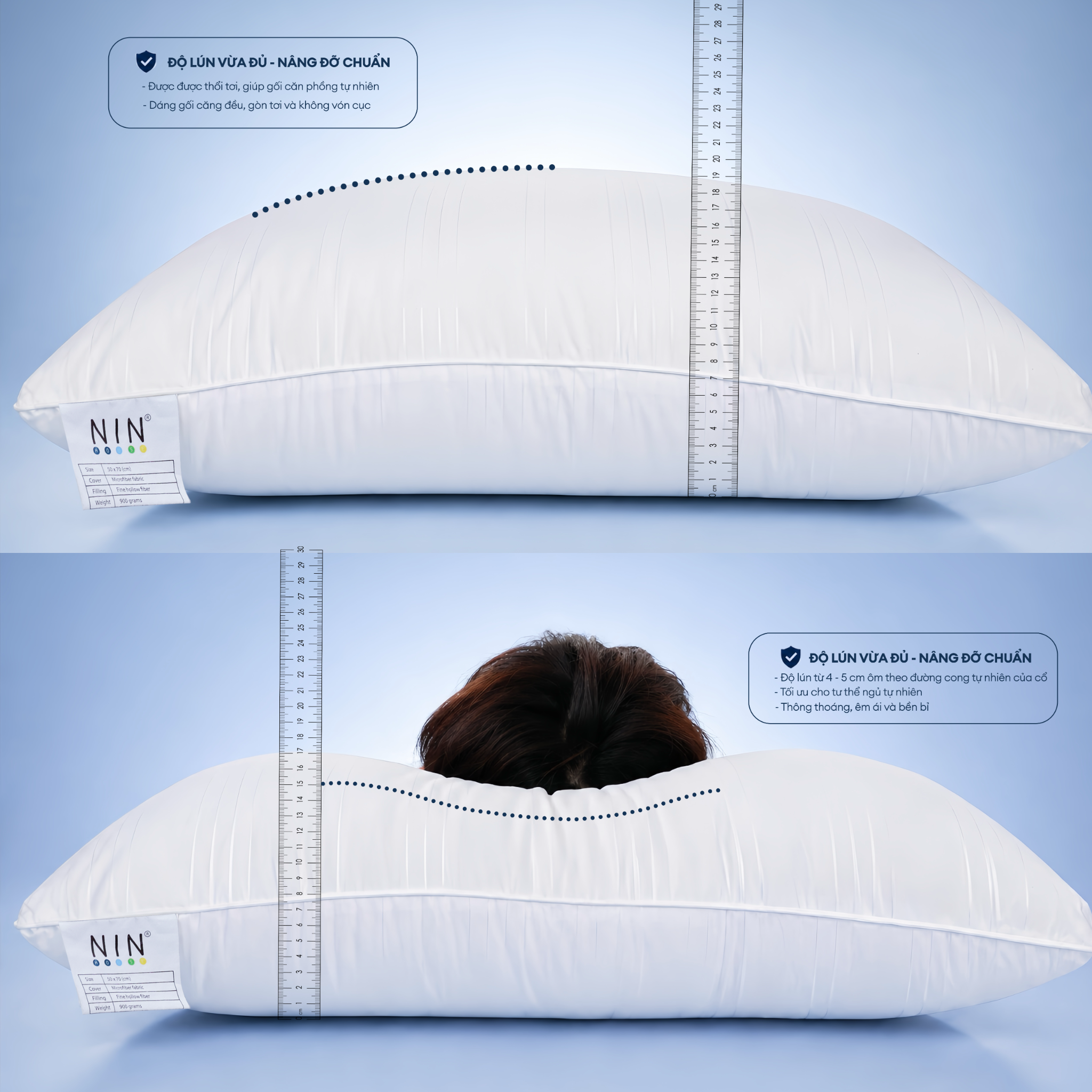 Ruột gối nằm Soft Feel 50x70cm Polyester