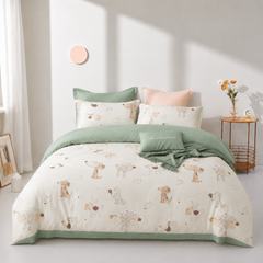 ST200057- Bộ chăn ga gối Microfiber STEFANI
