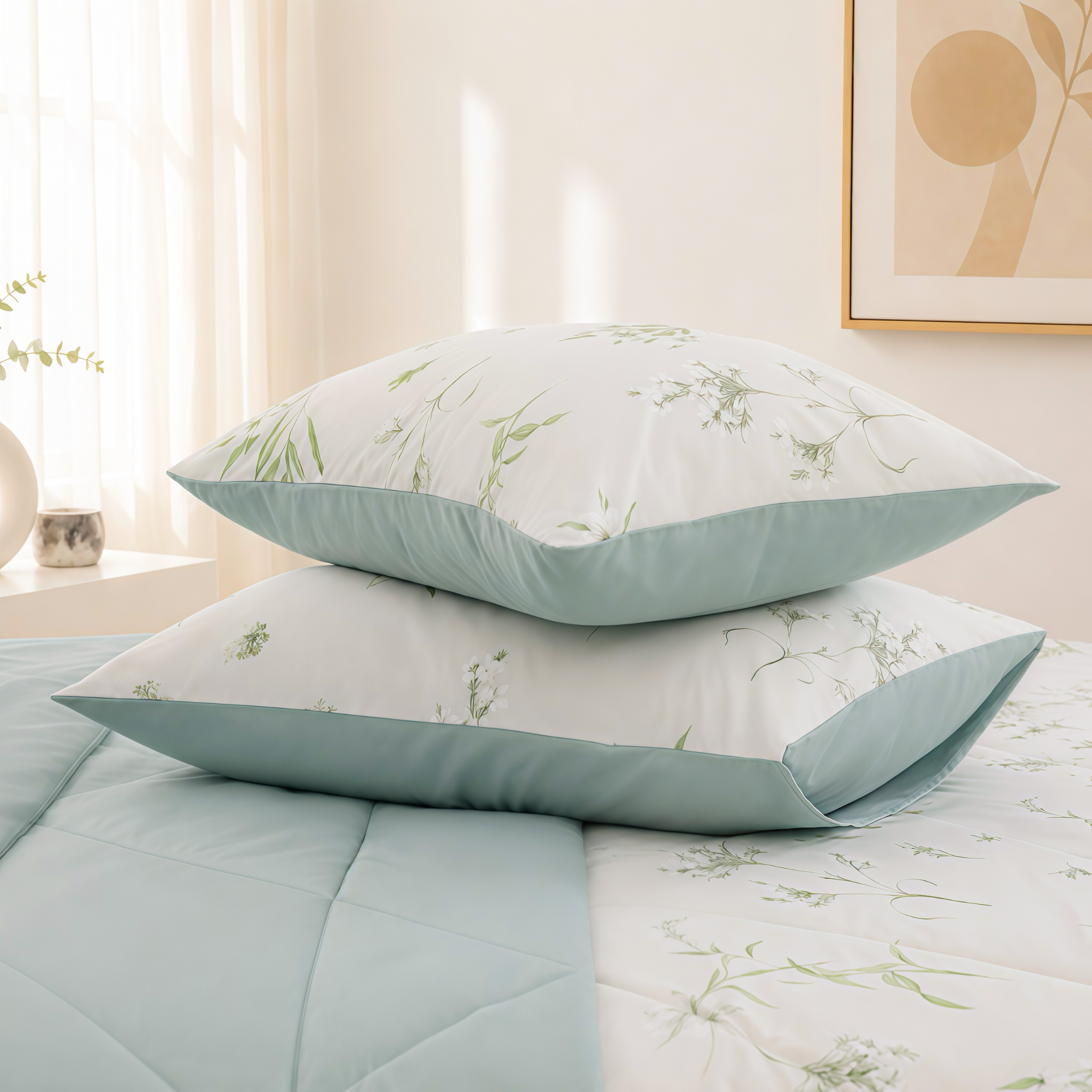 ST200056 - Bộ chăn ga gối Microfiber STEFANI