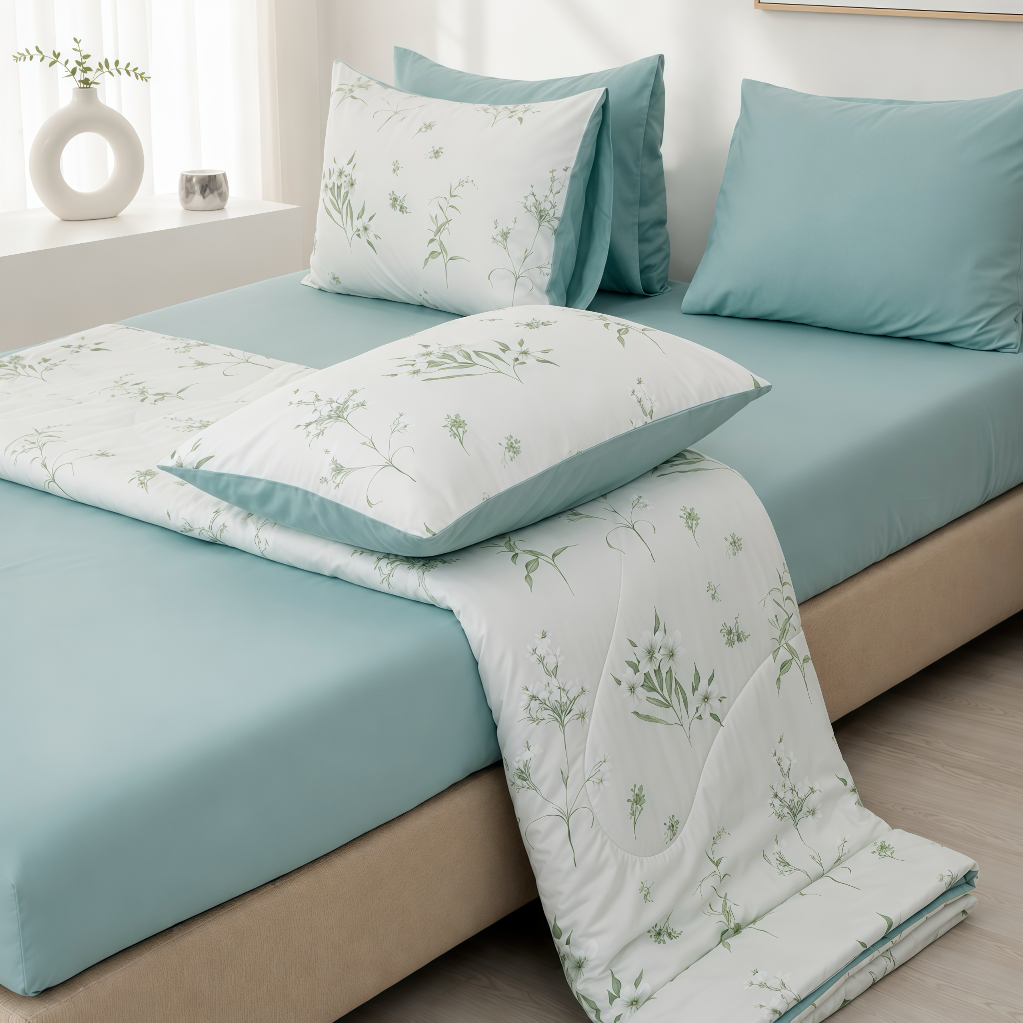 ST200056 - Bộ chăn ga gối Microfiber STEFANI