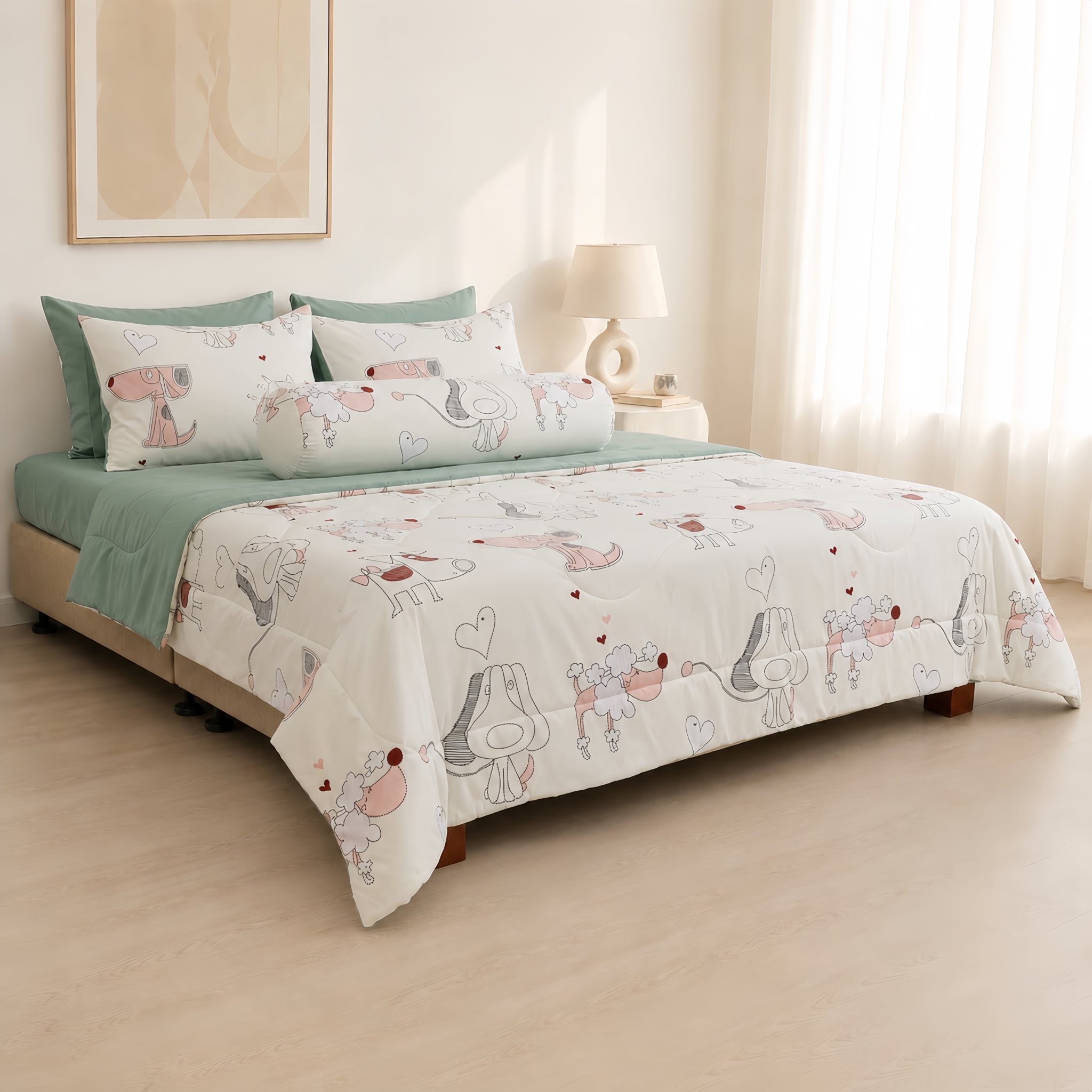 ST200057- Bộ chăn ga gối Microfiber STEFANI