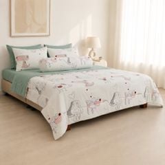 ST200057- Bộ chăn ga gối Microfiber STEFANI