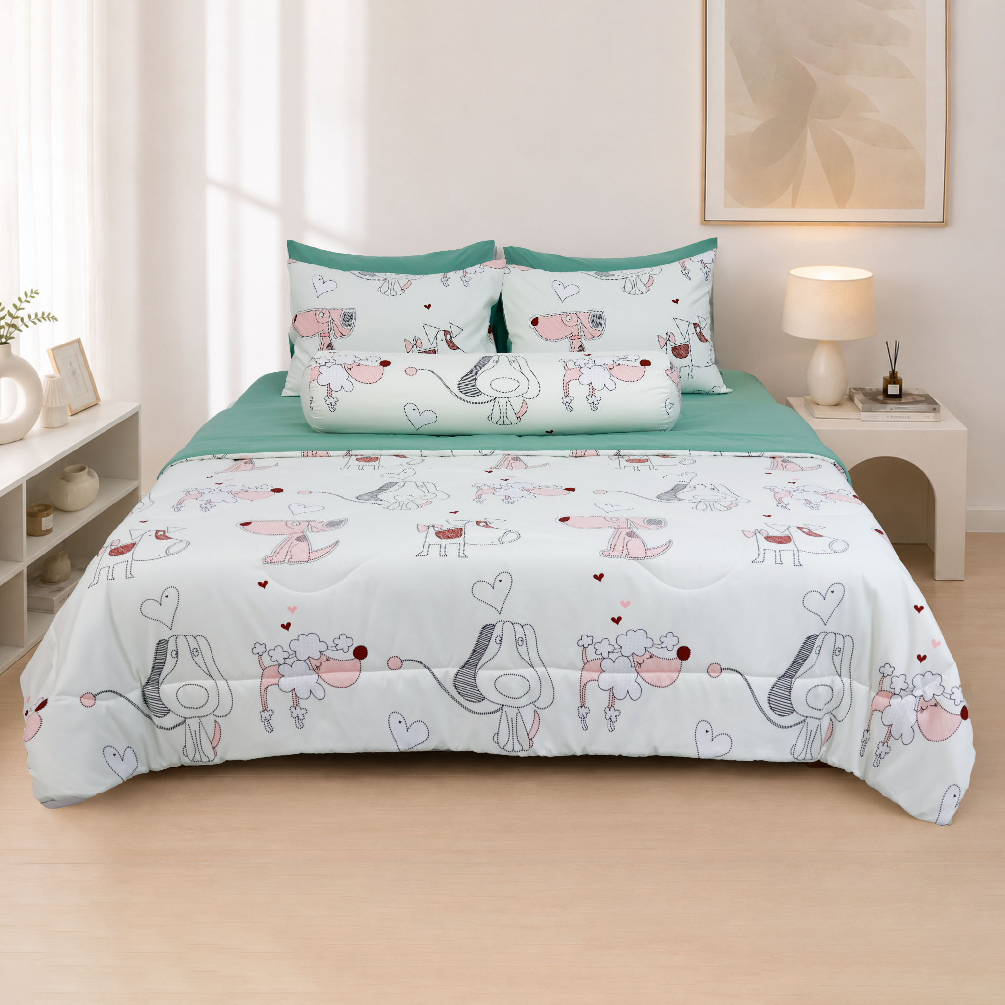 ST200057- Bộ chăn ga gối Microfiber STEFANI