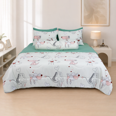ST200057- Bộ chăn ga gối Microfiber STEFANI
