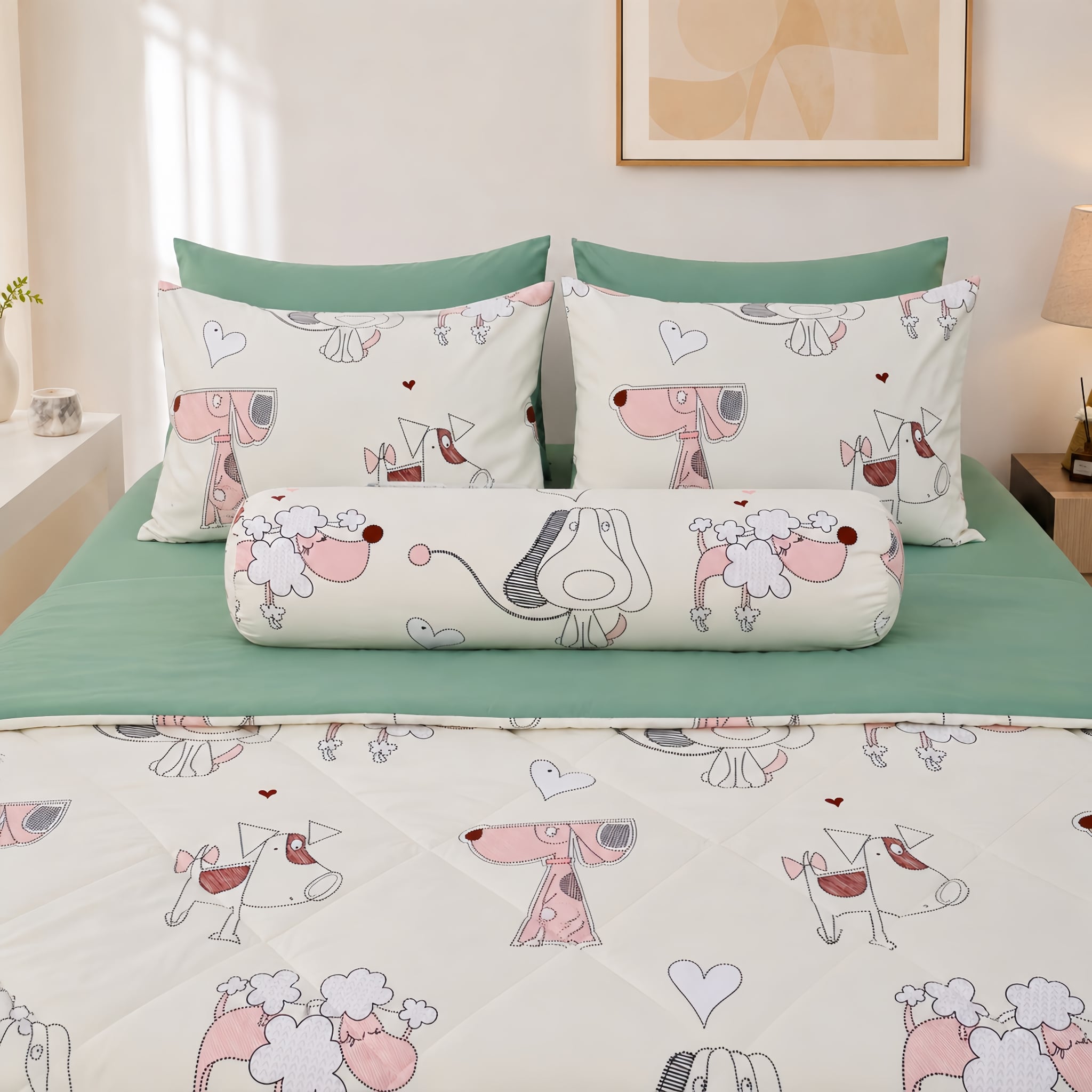 ST200057- Bộ chăn ga gối Microfiber STEFANI