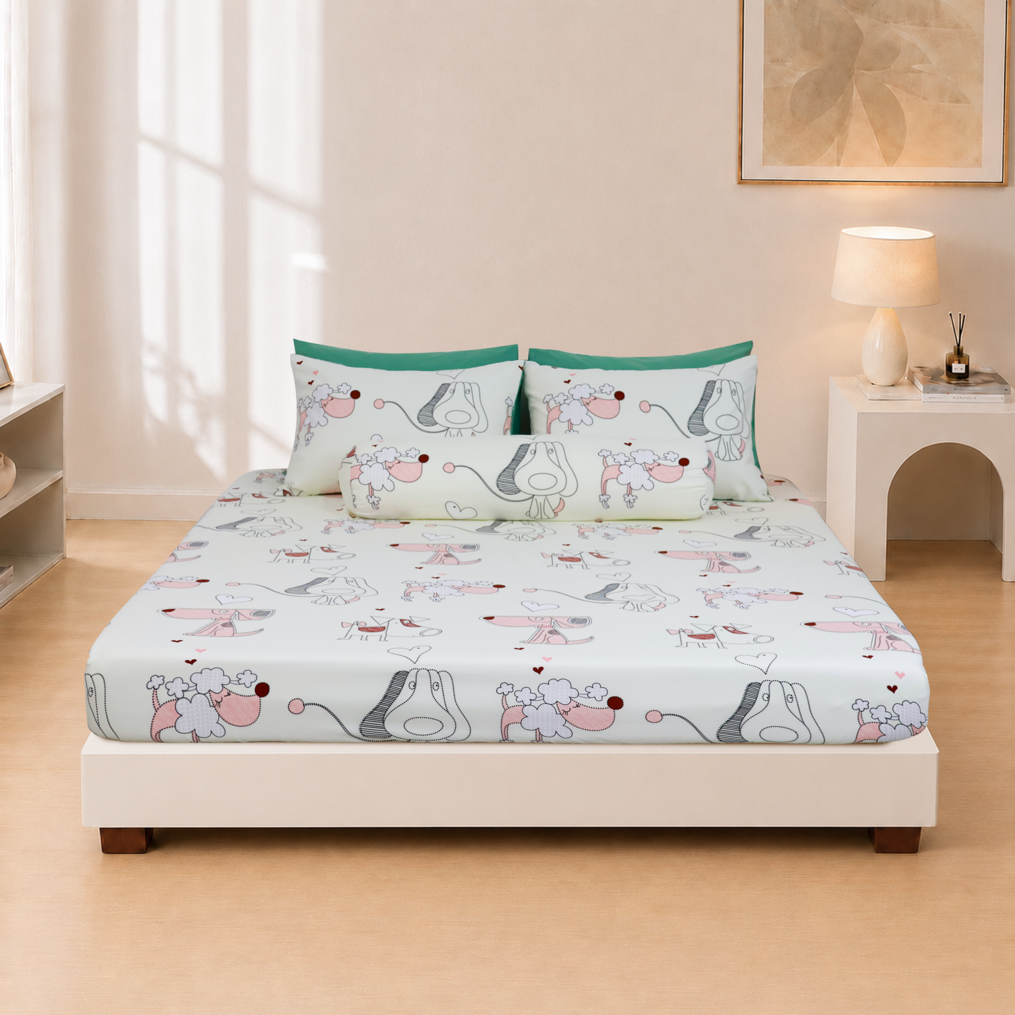 ST200057- Bộ chăn ga gối Microfiber STEFANI
