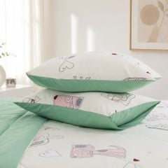 ST200057- Bộ chăn ga gối Microfiber STEFANI