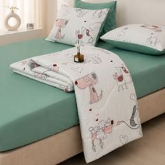 ST200057- Bộ chăn ga gối Microfiber STEFANI