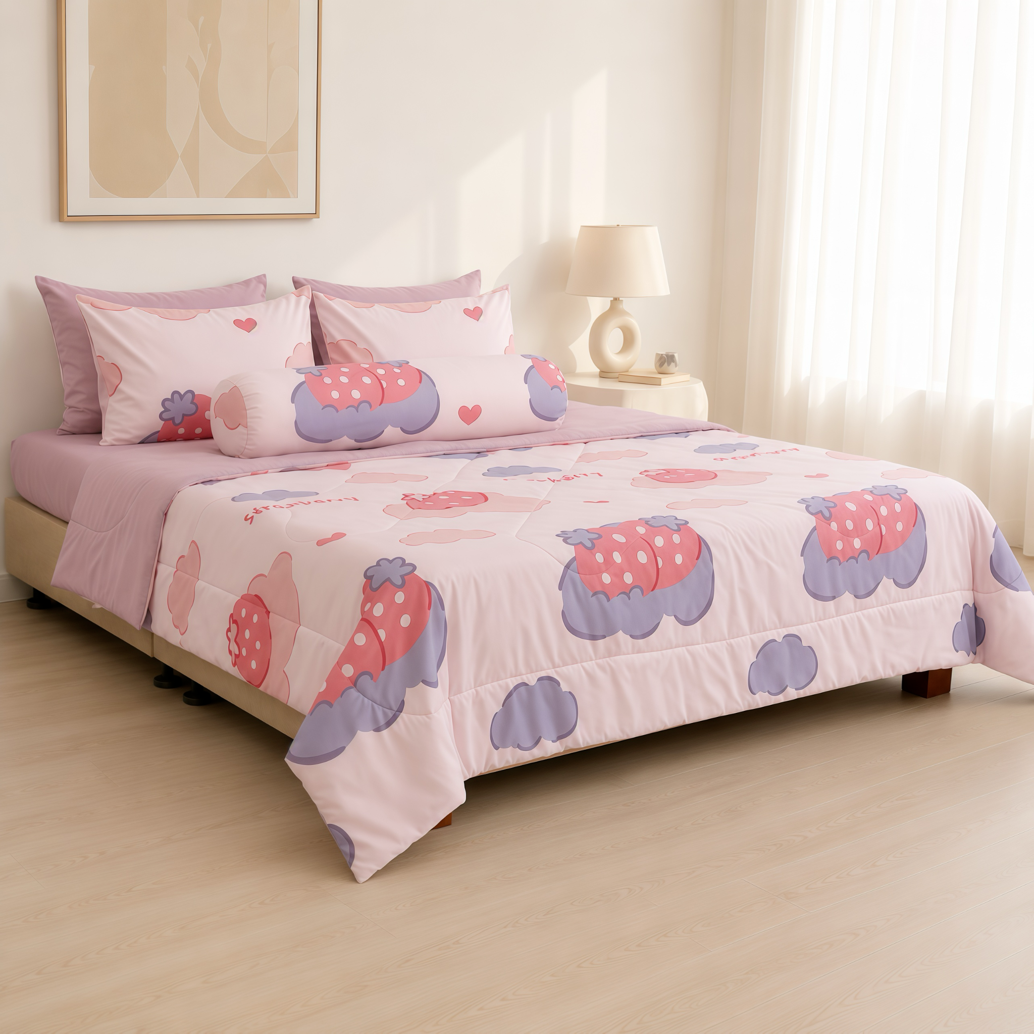 ST200058 - Bộ chăn ga gối Microfiber STEFANI
