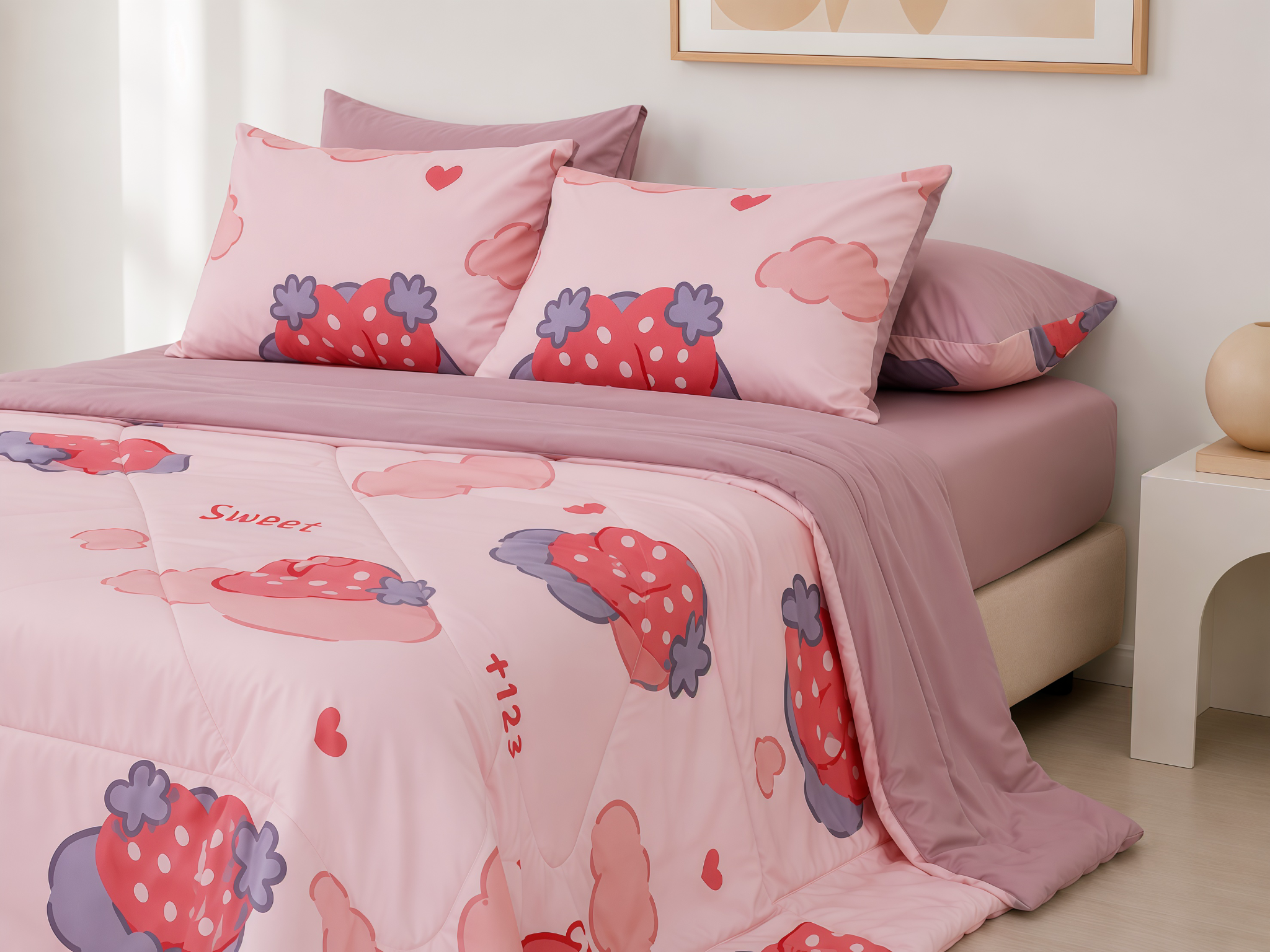 ST200058 - Bộ chăn ga gối Microfiber STEFANI