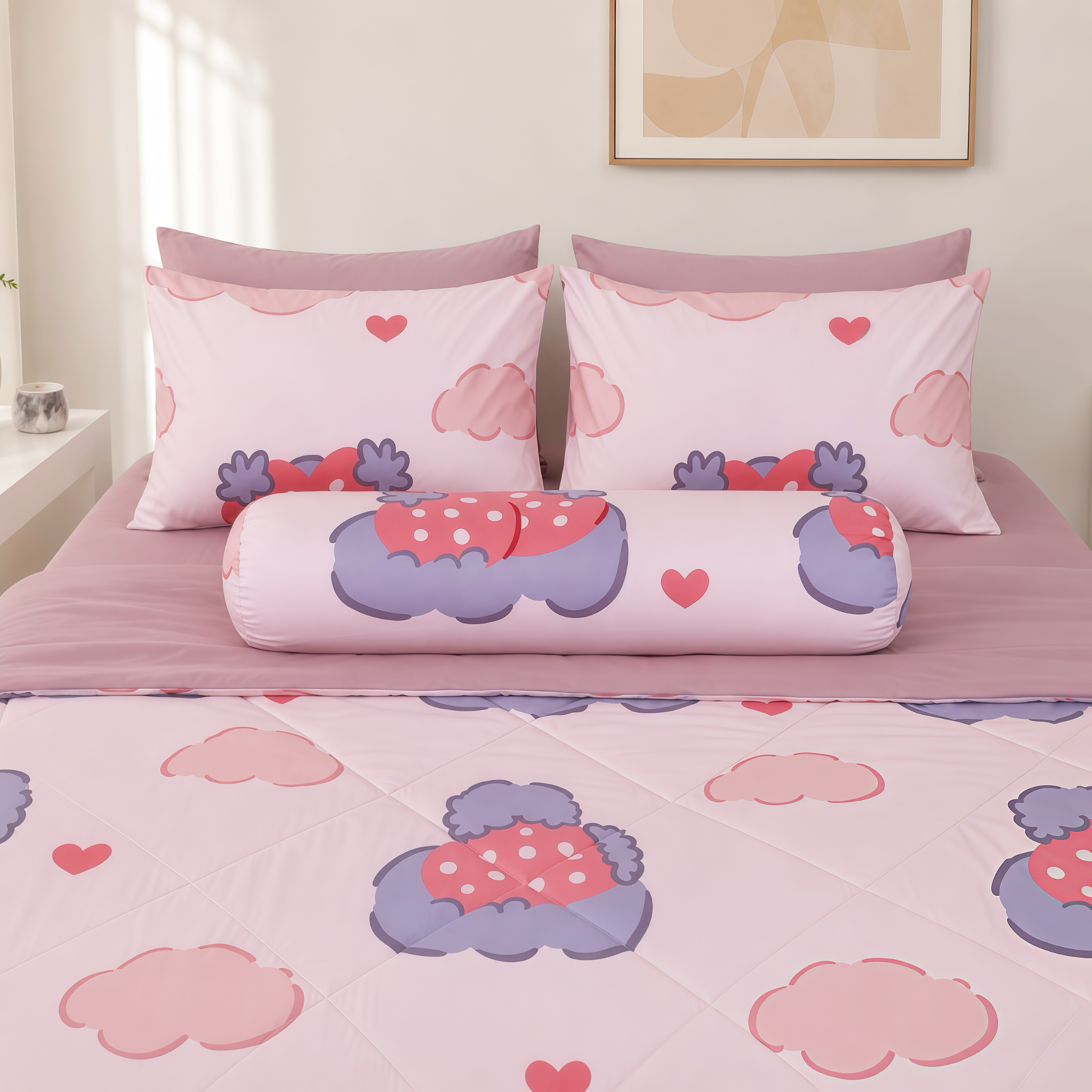 ST200058 - Bộ chăn ga gối Microfiber STEFANI