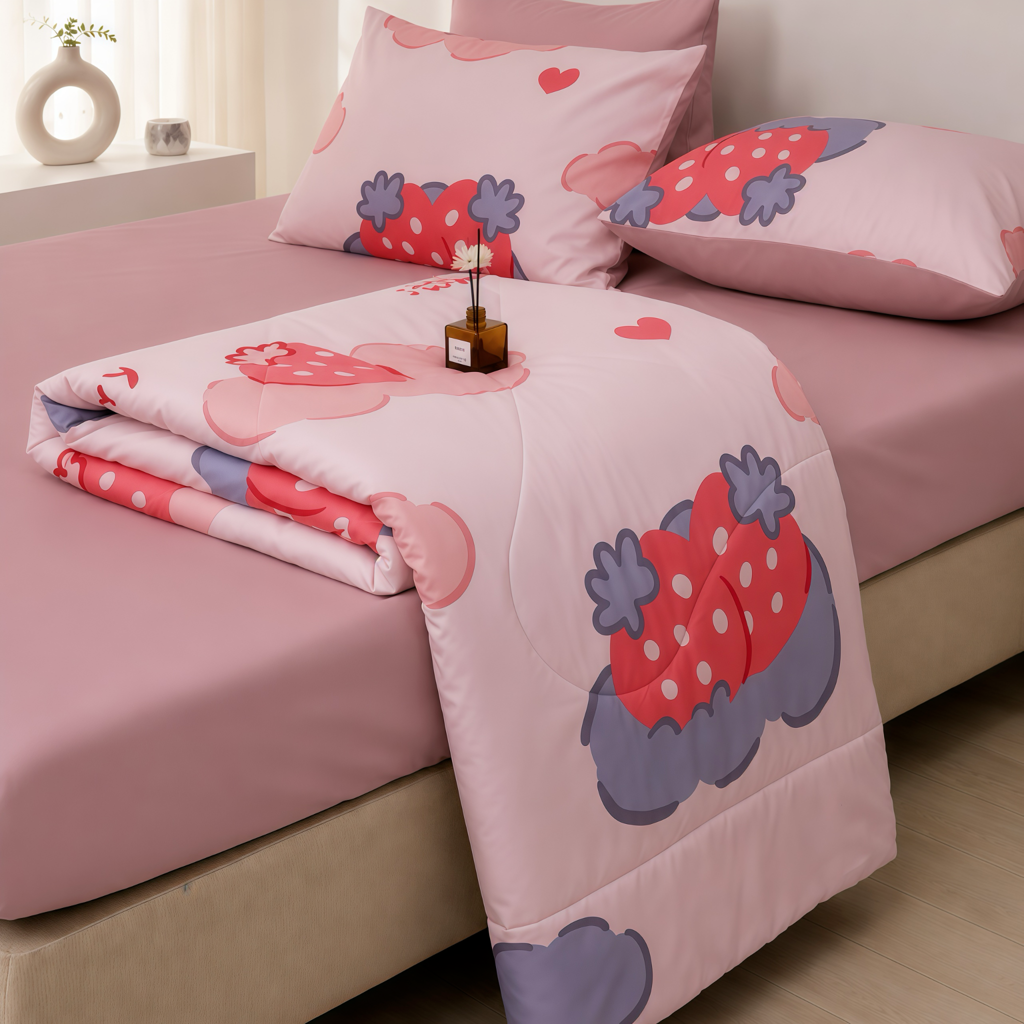 ST200058 - Bộ chăn ga gối Microfiber STEFANI