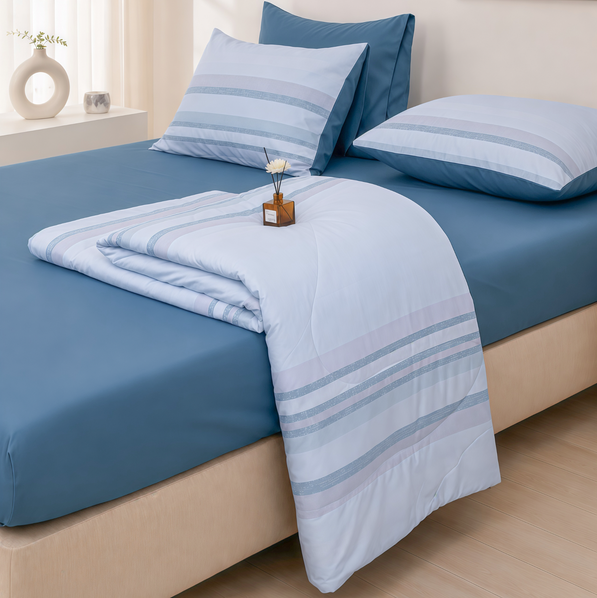 ST200060 - Bộ chăn ga gối Microfiber STEFANI