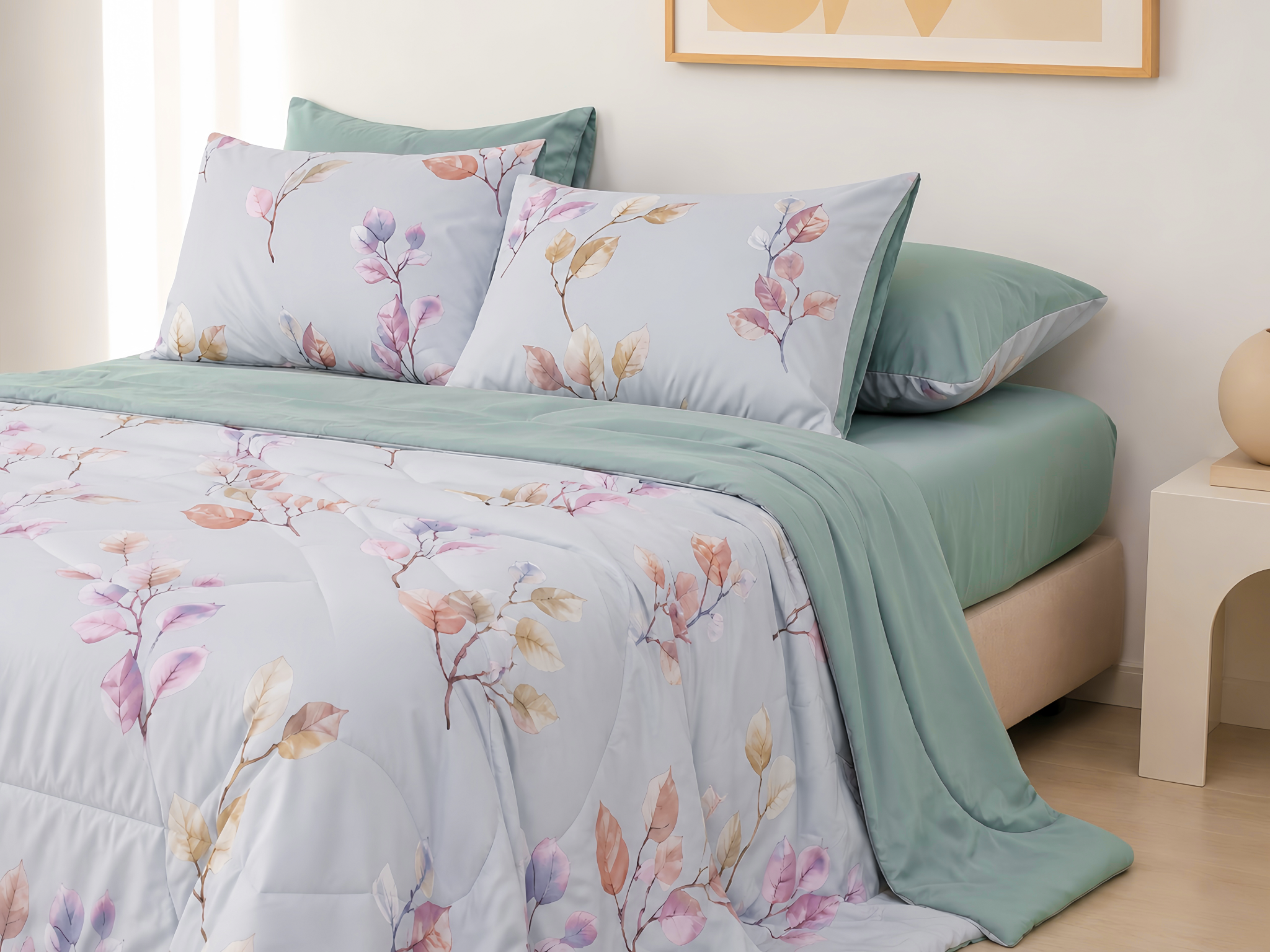 ST200063 - Bộ chăn ga gối Microfiber STEFANI
