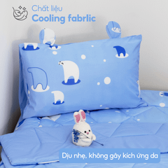 Snow Bear - Bộ 5 món gấp gọn tiện lợi cho bé đi học Cooling Fabric cao cấp