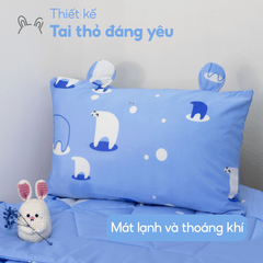 Snow Bear - Bộ 5 món gấp gọn tiện lợi cho bé đi học Cooling Fabric cao cấp