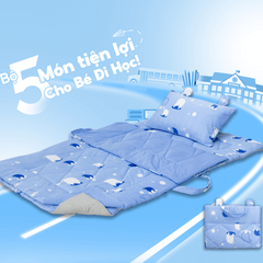 Snow Bear - Bộ 5 món gấp gọn tiện lợi cho bé đi học Cooling Fabric cao cấp