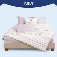 N190081 - Bộ chăn ga gối 100% cotton sateen NIN Collins N190081