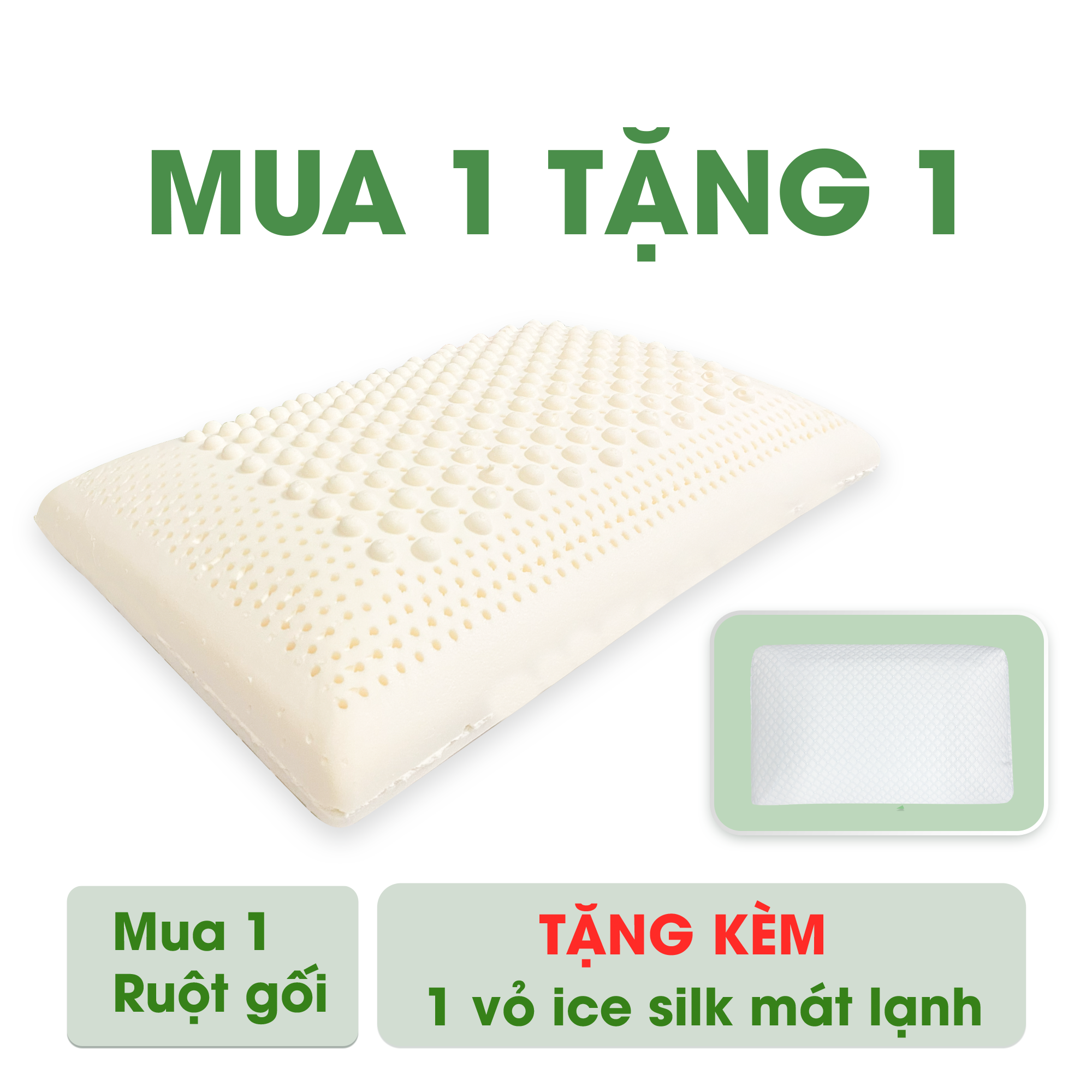 Gối massage cao su thiên nhiên NIN House 63x40x15cm