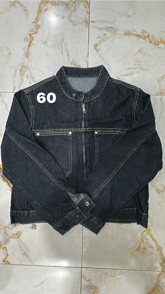  jaket jeans cổ trụ 