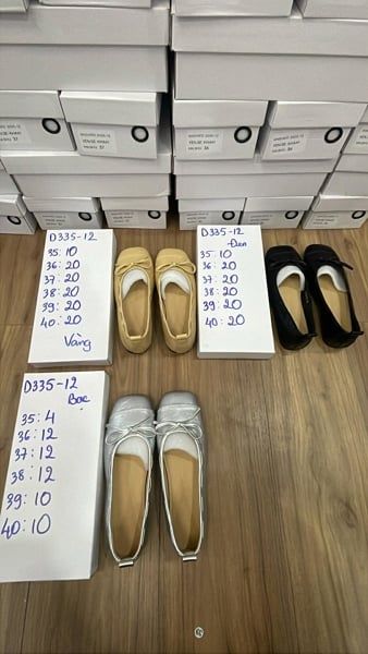  giày bb mũi vuông đính nơ vàng 38 