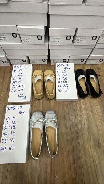  giày bb mũi vuông đính nơ bạc 35 
