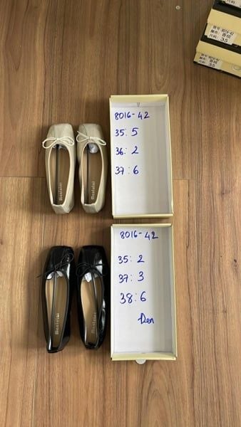  giày bb rã mũi vuông nơ kem 36 