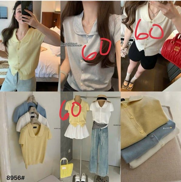  áo len cổ sen TN xanh dương 