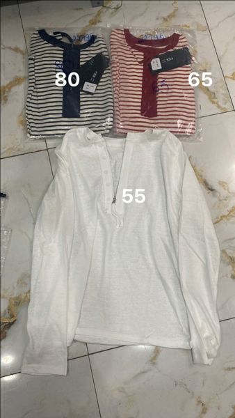  áo thun TD dây kéo nút trắng 