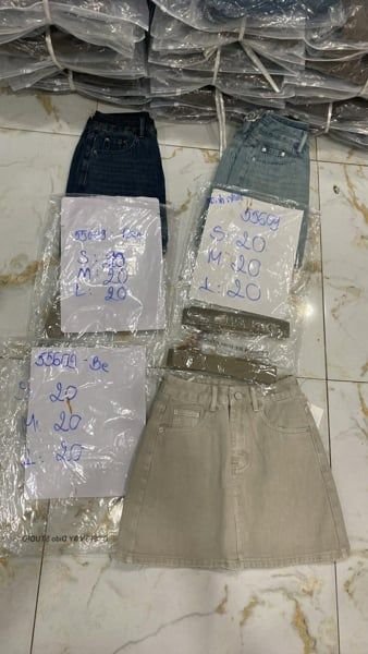  CV mini jeans 55609 xanh nhạt M 