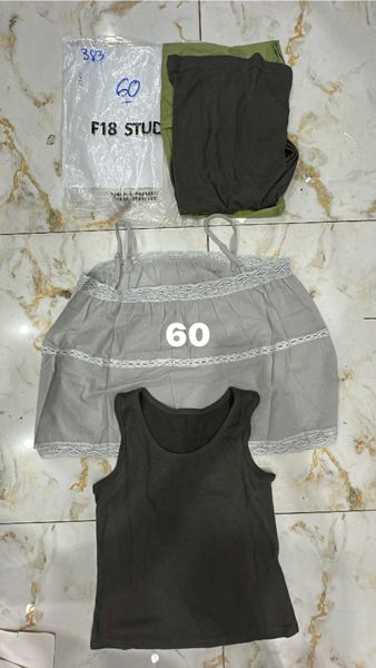  Set áo thun + áo dây tơ xanh lá 