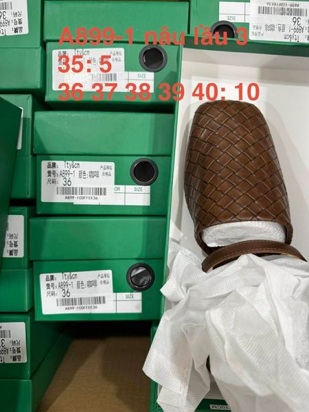  dép sục đan mũi vuông nâu 38 
