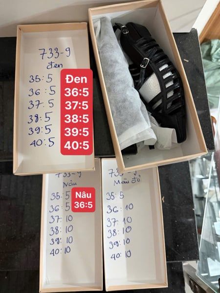  giày mũi nhỏ rọ ngang kem 39 