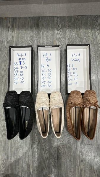  giày bb cói nơ kem 38 