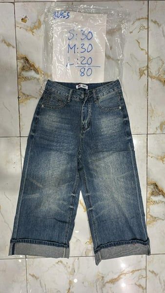  quần jeans ngố lật lai wash mèo L 
