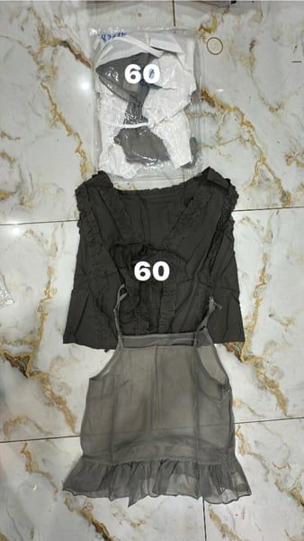  Set áo tơ bèo SN + áo dây trắng 