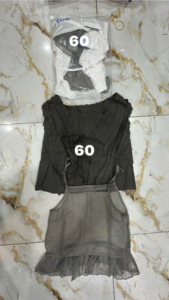  Set áo tơ bèo SN + áo dây trắng 