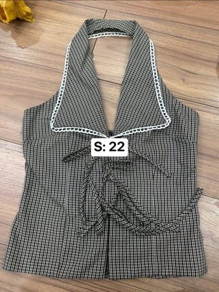  Áo yếm caro nâu size M 