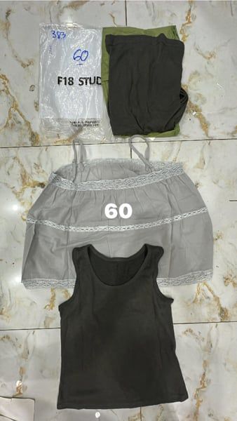  Set áo thun + áo dây tơ xám 