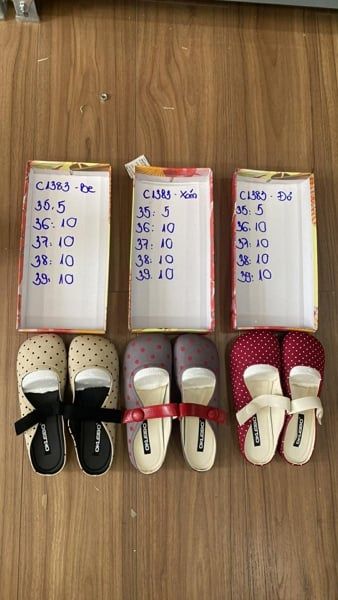  dép sục đai to chấm bi be 39 