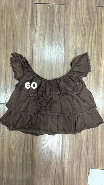  Áo bbd nâu viền ren nâu 