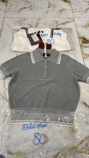  áo len polo viền đôi xám 