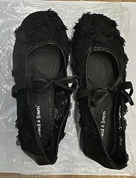  Giày bb voan hoa đen 36 