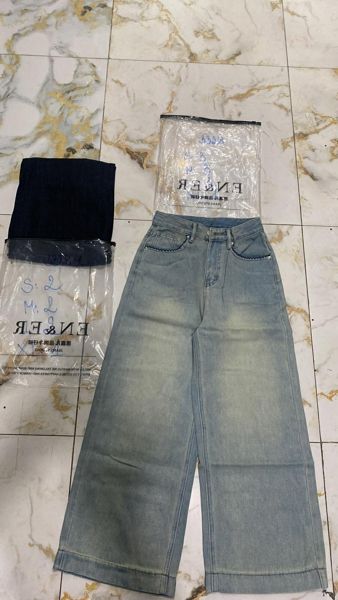  quần jeans suôn viền chỉ 3328 xanh XL 