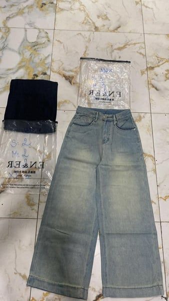  quần jeans suôn viền chỉ 3328 xanh XL 