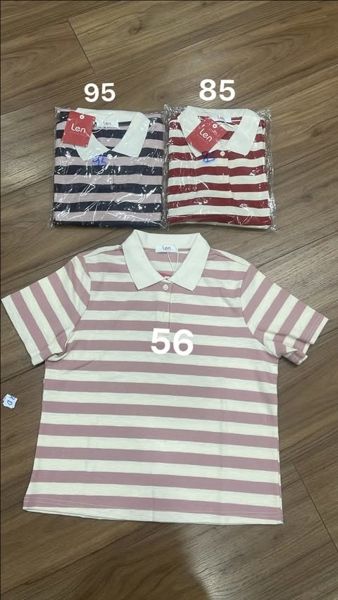  Áo polo kẻ hồng nâu 