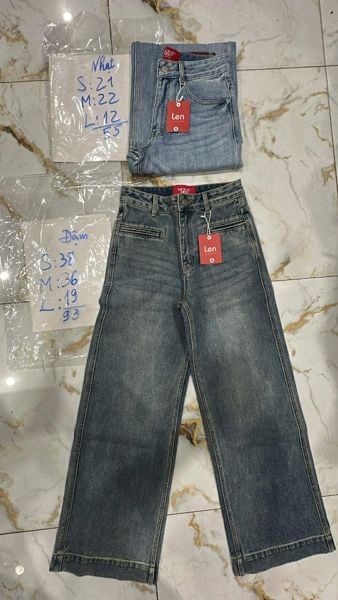  Quần jeans suôn cotton túi chìm L 