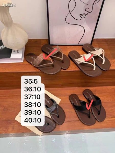  dép xỏ ngon nỉ kem 38 